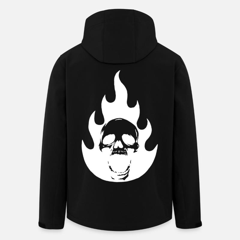 Skull and white flame - Men’s Recycled Softshell Jacket by Stanley/Stella - black