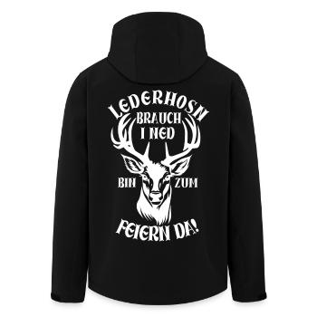 Lederhosen Trachtenshirt Hirschgeweih - Recycelte Männer Softshell-Jacke von Stanley/Stella - Schwarz - Hinten - AI Model Male 185 light (185cm)
