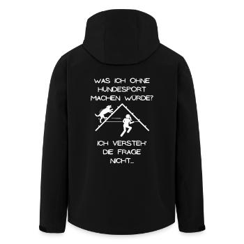 Was ich ohne Hundesport machen würde  - Recycelte Männer Softshell-Jacke von Stanley/Stella - Schwarz - Hinten - AI Model Male 185 light (185cm)