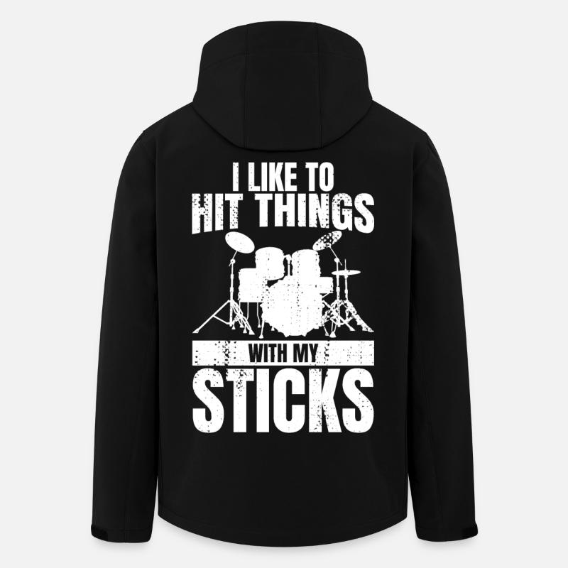 Blague drôle de batteur - Veste softshell homme en polyester recyclé Stanley/Stella - noir