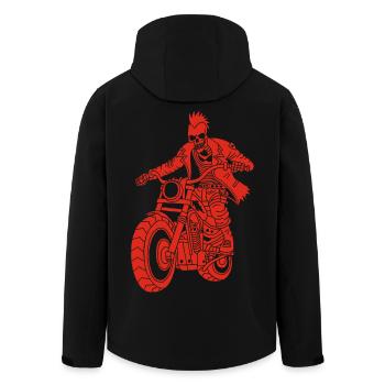 The Red Biker from Hell - Men’s Recycled Softshell Jacket by Stanley/Stella - black - Back - AI Model Male 185 light (185cm)