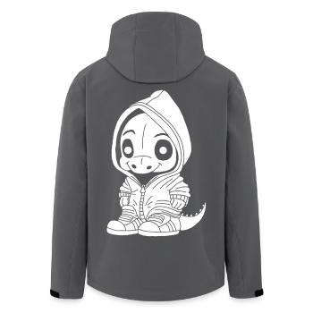 Kleiner Dinosaurier (weiß) - Recycelte Männer Softshell-Jacke von Stanley/Stella - Anthrazit - Hinten - AI Model Male 185 light (185cm)
