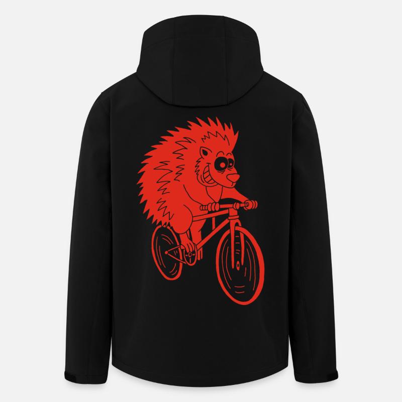 hérisson rouge à vélo - Veste softshell homme en polyester recyclé Stanley/Stella - noir