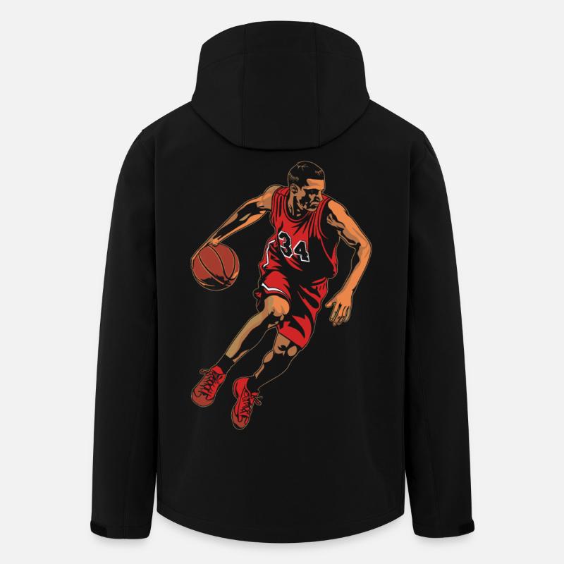 Basketball Player Graphics - Men’s Recycled Softshell Jacket by Stanley/Stella - black