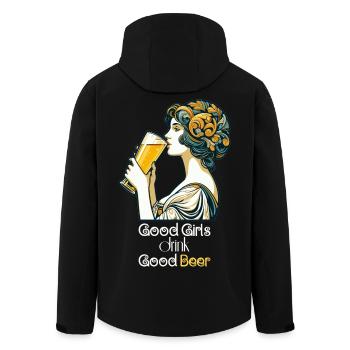Bonne fille boire bonne bière cadeau - Veste softshell homme en polyester recyclé Stanley/Stella - noir - Dos - AI Model Male 185 light (185cm)