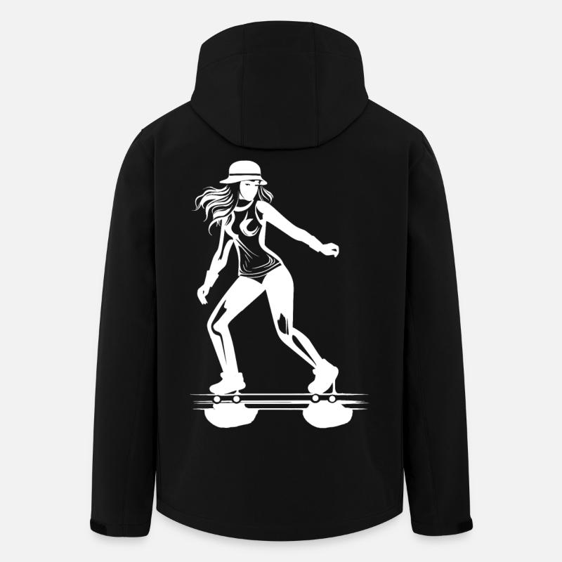 Rollschuhlaufen Zeichnung - Recycelte Männer Softshell-Jacke von Stanley/Stella - Schwarz