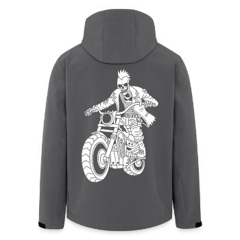Hell Biker (White) - Men’s Recycled Softshell Jacket by Stanley/Stella - anthracite - Back - AI Model Male 185 light (185cm)