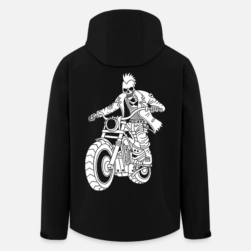 Hell Biker (White) - Men’s Recycled Softshell Jacket by Stanley/Stella - black