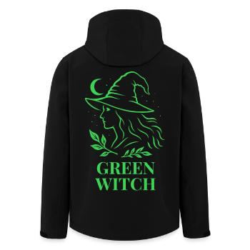 Green Witch mit Mond und Blättern in Grün - Recycelte Männer Softshell-Jacke von Stanley/Stella - Schwarz - Hinten - AI Model Male 185 light (185cm)