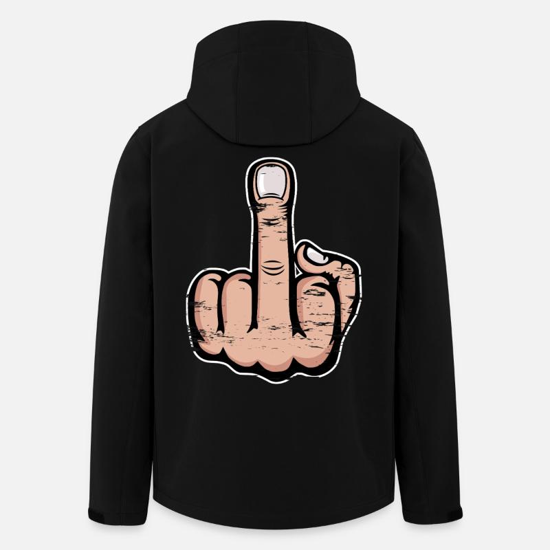 Mittelfinger Stinkefinger Design used look - Recycelte Männer Softshell-Jacke von Stanley/Stella - Schwarz