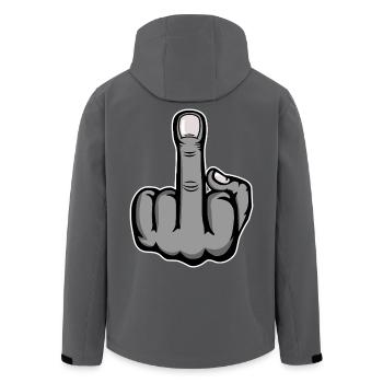 Doigt du milieu Stinky Finger Design Gris - Veste softshell homme en polyester recyclé Stanley/Stella - noir - Dos - AI Model Male 185 light (185cm)