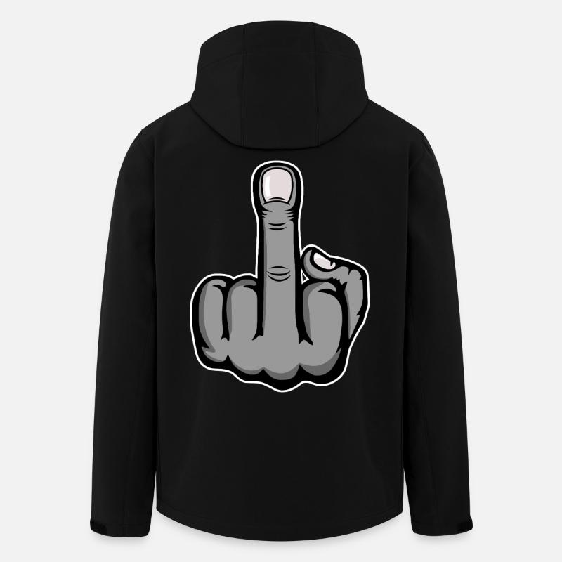 Mittelfinger Stinkefinger Design Grau - Recycelte Männer Softshell-Jacke von Stanley/Stella - Schwarz