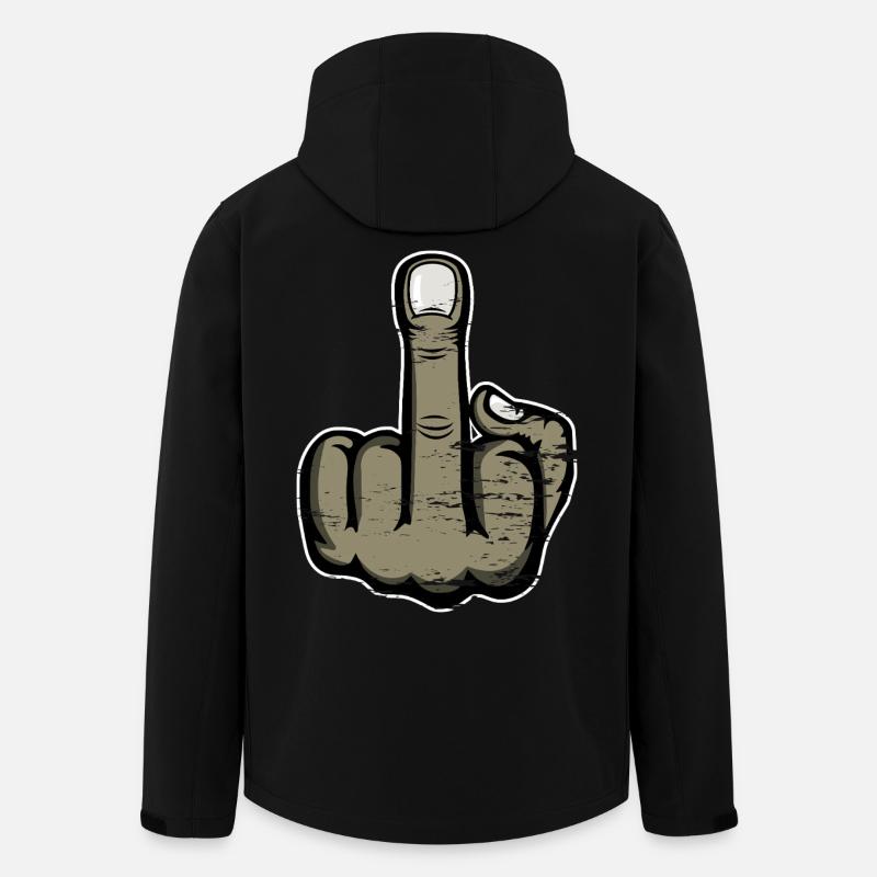 Middle finger stinky finger design used - Men’s Recycled Softshell Jacket by Stanley/Stella - black