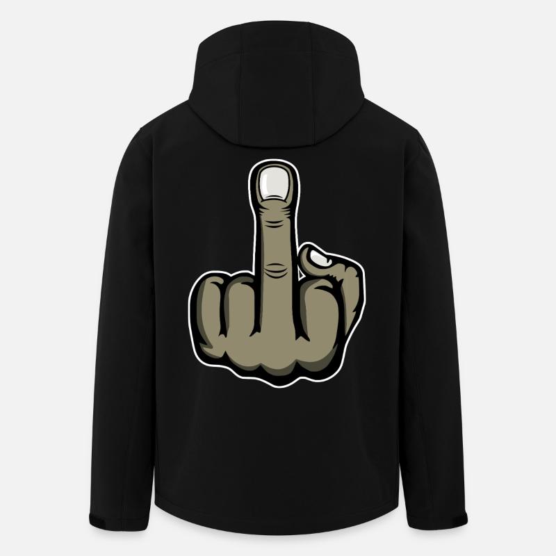 Middle Finger Graphic Sticker - Men’s Recycled Softshell Jacket by Stanley/Stella - black