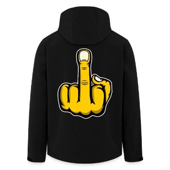 Majeur Stinky Finger Design Jaune utilisé - Veste softshell homme en polyester recyclé Stanley/Stella - noir - Dos - AI Model Male 185 light (185cm)