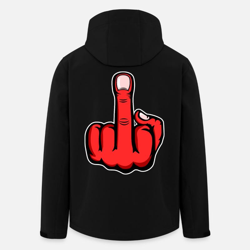 Mittelfinger Stinkefinger Design Rot - Recycelte Männer Softshell-Jacke von Stanley/Stella - Schwarz