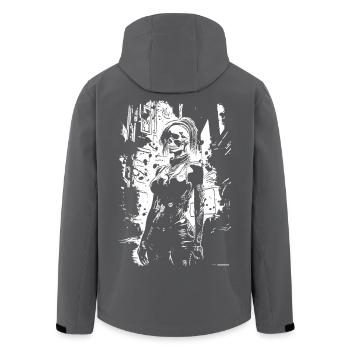 Crâne Visage Urban Hero - Veste softshell homme en polyester recyclé Stanley/Stella - charbon - Dos - AI Model Male 185 light (185cm)