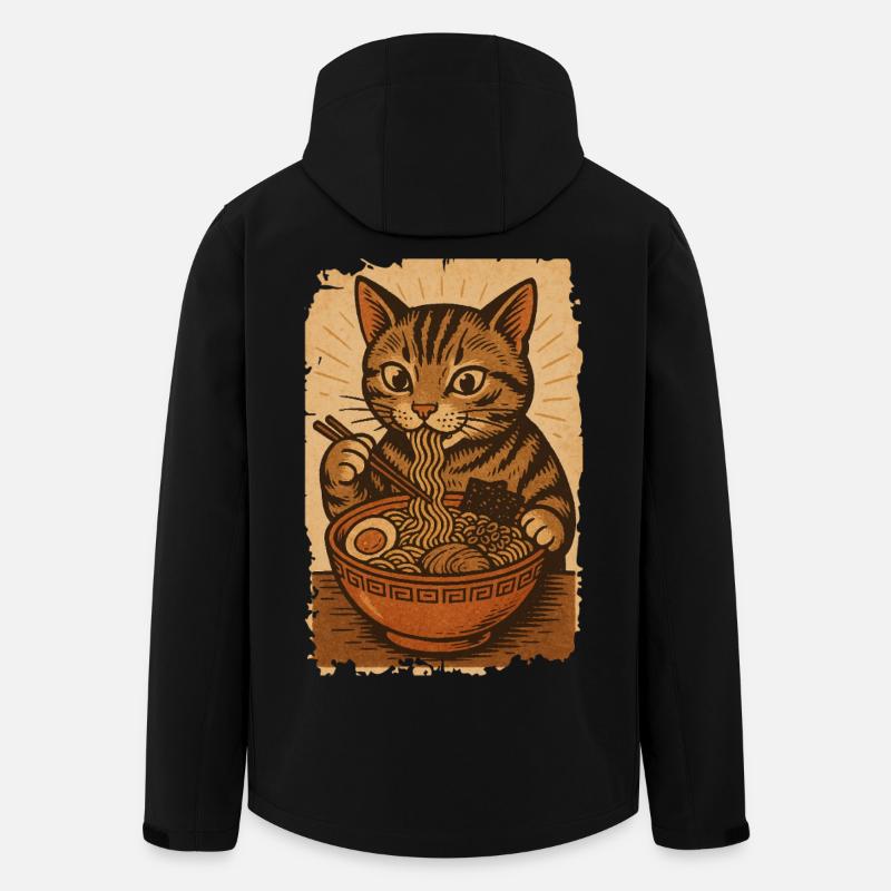 Ramen Nudeln Katze Japan Y2K Retro Katzen Manga - Recycelte Männer Softshell-Jacke von Stanley/Stella - Schwarz