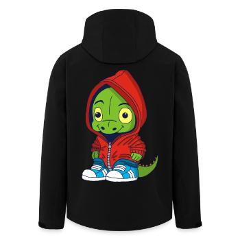 Small urban dinosaur - Men’s Recycled Softshell Jacket by Stanley/Stella - black - Back - AI Model Male 185 light (185cm)