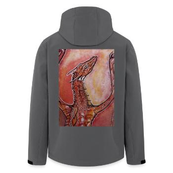 Dragon rouge peint à la main - Veste softshell homme en polyester recyclé Stanley/Stella - noir - Dos - AI Model Male 185 light (185cm)