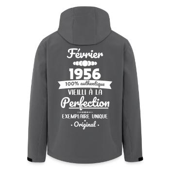 Anniversaire 70 ans - Février 1956 Original - Veste softshell homme en polyester recyclé Stanley/Stella - noir - Dos - AI Model Male 185 light (185cm)
