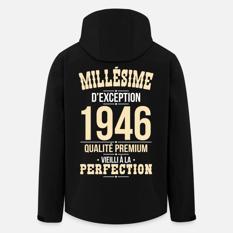 1946 – Millésime d’exception – Qualité premium - Veste softshell homme en polyester recyclé Stanley/Stella - noir
