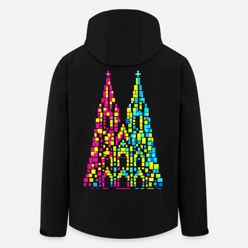Cathédrale de Cologne, Carnaval, Carnaval, Confettis - Veste softshell homme en polyester recyclé Stanley/Stella - noir