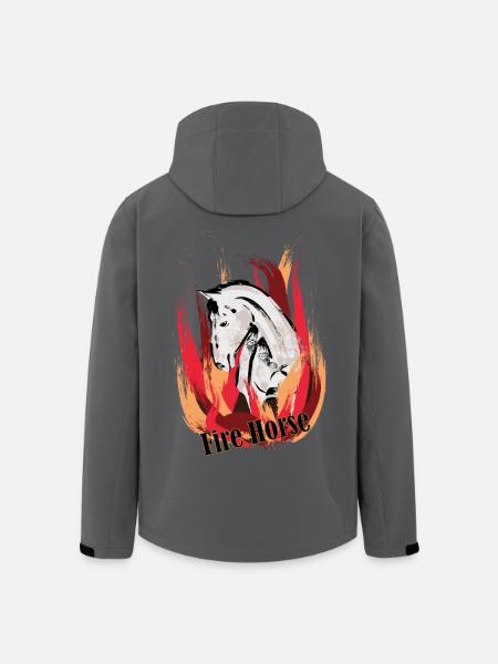 Feuerpferd – Illustration mit Flammen - Recycelte Männer Softshell-Jacke von Stanley/Stella - Schwarz