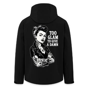 Rockabella Pin-Up: Outlaw Tattoo Girl & Lederjacke - Recycelte Männer Softshell-Jacke von Stanley/Stella - Schwarz - Hinten - AI Model Male 185 light (185cm)