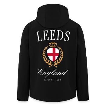 Leeds England Wappen Krone – Reise Souvenir - Recycelte Männer Softshell-Jacke von Stanley/Stella - Schwarz - Hinten - AI Model Male 185 light (185cm)
