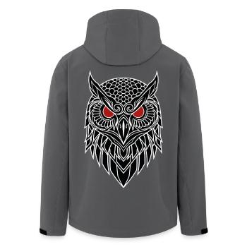 Uhu-Rotauge-Totem - Recycelte Männer Softshell-Jacke von Stanley/Stella - Schwarz - Hinten - AI Model Male 185 light (185cm)