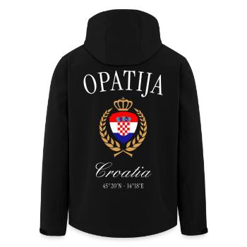 Opatija Kroatien Wappen Krone – Reise Souvenir - Recycelte Männer Softshell-Jacke von Stanley/Stella - Schwarz - Hinten - AI Model Male 185 light (185cm)