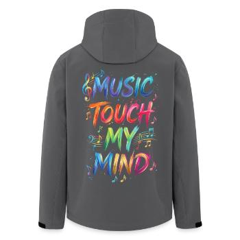 Musik Berühr meinen Geist Zitat Text Gemälde Druck - Recycelte Männer Softshell-Jacke von Stanley/Stella - Anthrazit - Hinten - AI Model Male 185 light (185cm)