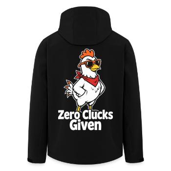 Aucun caquètement donné – Funny Chicken - Veste softshell homme en polyester recyclé Stanley/Stella - noir - Dos - AI Model Male 185 light (185cm)