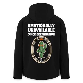 Emotionally Unavailable Cactus Humor - Men’s Recycled Softshell Jacket by Stanley/Stella - black - Back - AI Model Male 185 light (185cm)