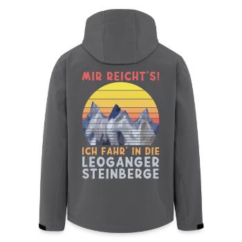 Leoganger Steinberge Saying I've had enough - Men’s Recycled Softshell Jacket by Stanley/Stella - black - Back - AI Model Male 185 light (185cm)