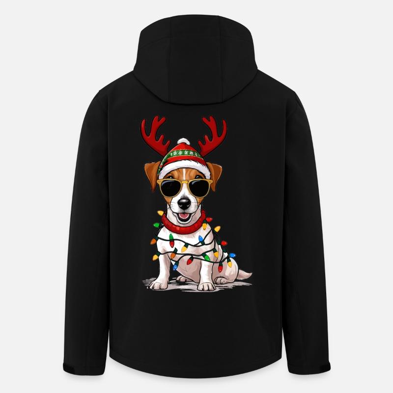 Weihnachts Jack Russell - Recycelte Männer Softshell-Jacke von Stanley/Stella - Schwarz