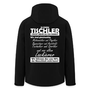 Tischler - Recycelte Männer Softshell-Jacke von Stanley/Stella - Schwarz - Hinten - AI Model Male 185 light (185cm)