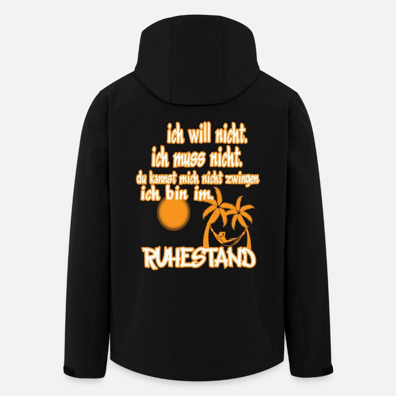 ich will ...ruhestand - Recycelte Männer Softshell-Jacke von Stanley/Stella - Schwarz