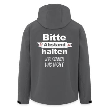 Bitte Abstand Halten Wir Kennen Uns Nicht Spruch - Recycelte Männer Softshell-Jacke von Stanley/Stella - Schwarz - Hinten - AI Model Male 185 light (185cm)