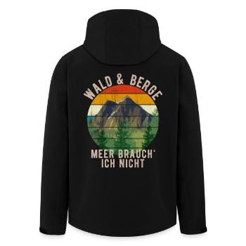 Wald Berge Wandern Spaziergang Wälder Berg - Recycelte Männer Softshell-Jacke von Stanley/Stella - Schwarz - Hinten - AI Model Male 185 light (185cm)