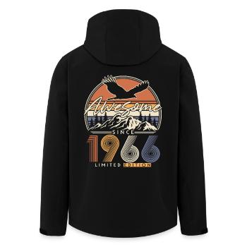 Jahrgang 1966 Vintage Retro Geburtstag Geschenk - Recycelte Männer Softshell-Jacke von Stanley/Stella - Schwarz - Hinten - AI Model Male 185 light (185cm)