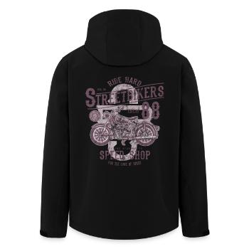 STREET BIKERS - Biker Motorcycle Motorcyle Gift - Men’s Recycled Softshell Jacket by Stanley/Stella - black - Back - AI Model Male 185 light (185cm)