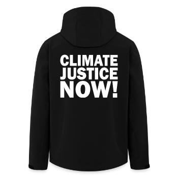 Climate justice now - Veste softshell homme en polyester recyclé Stanley/Stella - noir - Dos - AI Model Male 185 light (185cm)
