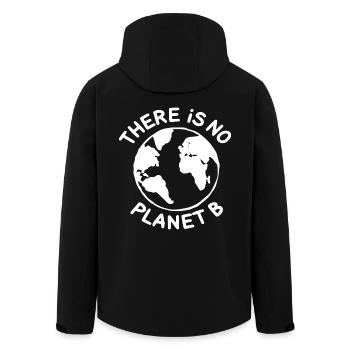 There is no planet B - Men’s Recycled Softshell Jacket by Stanley/Stella - black - Back - AI Model Male 185 light (185cm)