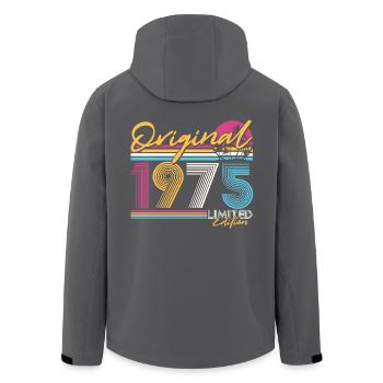 1975 Vintage Birthday Vintage Retro Gift - Men’s Recycled Softshell Jacket by Stanley/Stella - black - Back - AI Model Male 185 light (185cm)