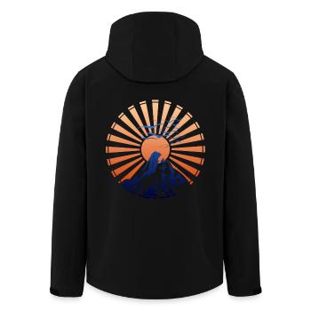 Montagnes coucher de soleil paysage nature animaux - Veste softshell homme en polyester recyclé Stanley/Stella - noir - Dos - AI Model Male 185 light (185cm)