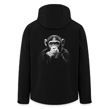 Schimpanse Portrait Wildlife Wildtier Dschungel - Recycelte Männer Softshell-Jacke von Stanley/Stella - Schwarz - Hinten - AI Model Male 185 light (185cm)