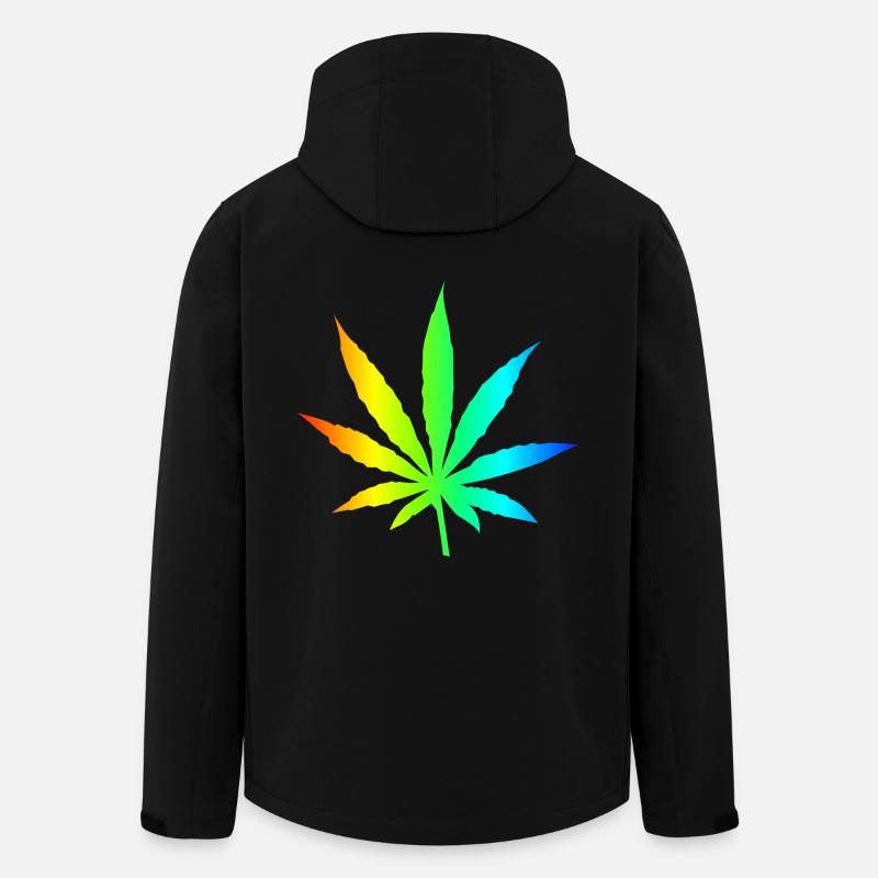 Marihuana-Blatt-Regenbogen - Recycelte Männer Softshell-Jacke von Stanley/Stella - Schwarz