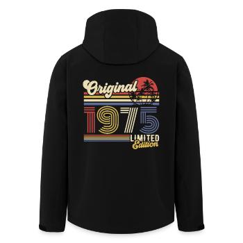 Vintage, 1975, Anniversaire, Vintage, Cadeau Rétro - Veste softshell homme en polyester recyclé Stanley/Stella - noir - Dos - AI Model Male 185 light (185cm)